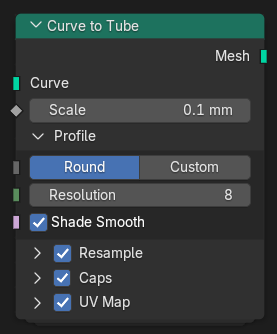 Curve to Tube node.