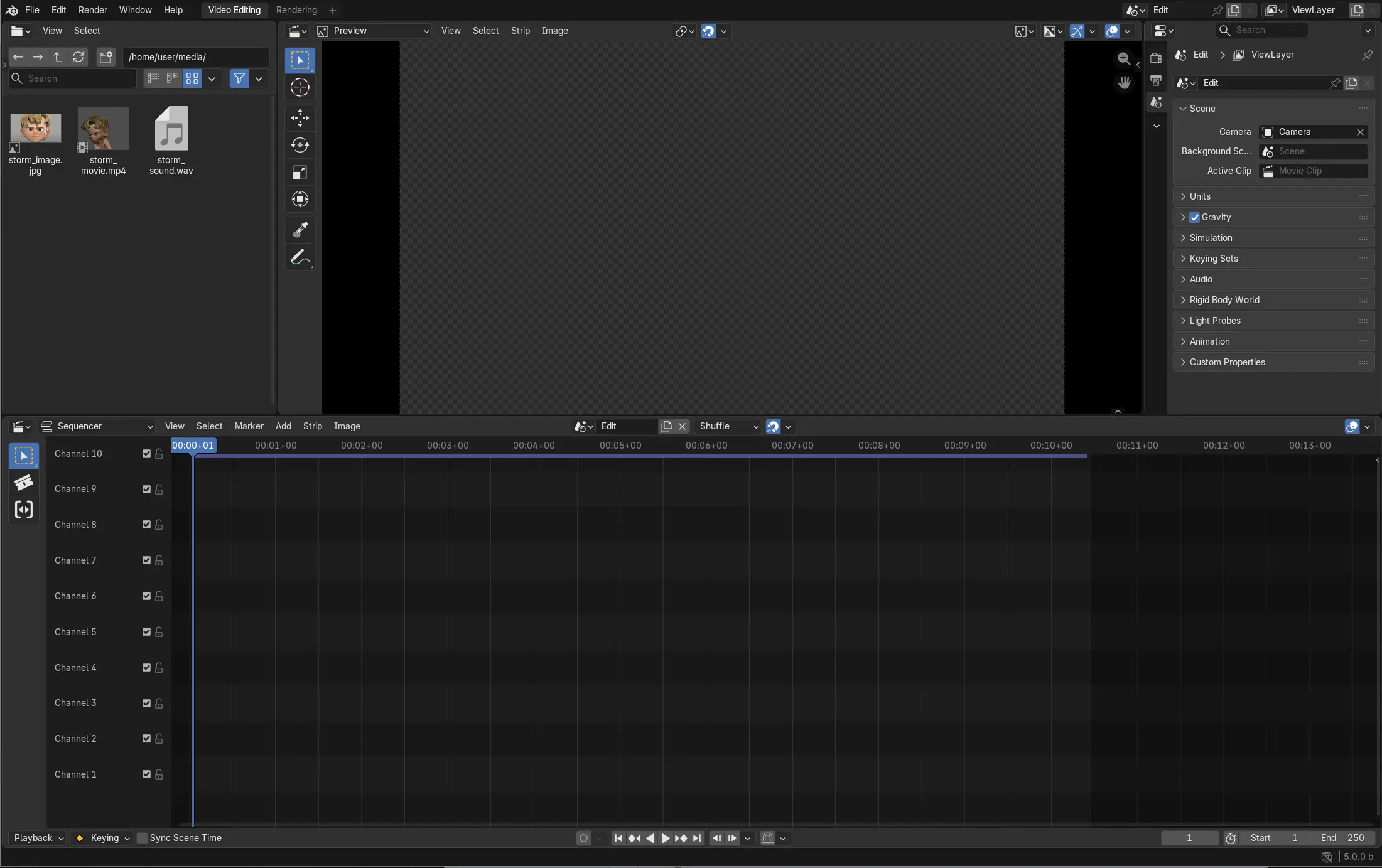 The default Video Editing App template.