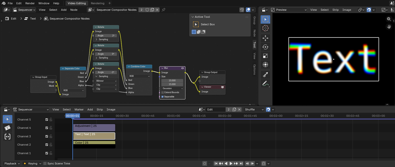 Compositor modifier setup